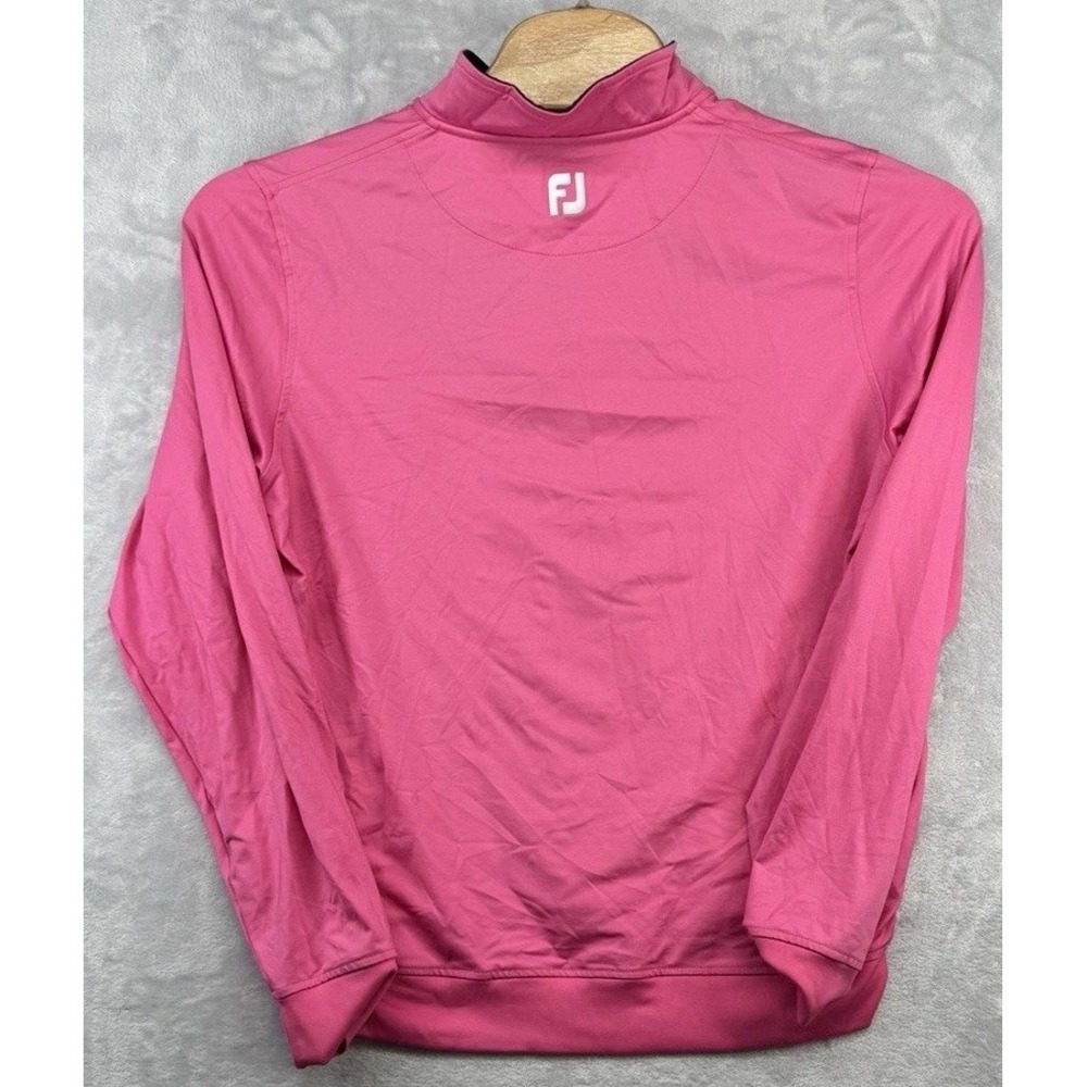 FootJoy FJ 1/4 Zip Long Sleeve Pink Shirt Club Logo Men's Size M - Picture 3 of 6